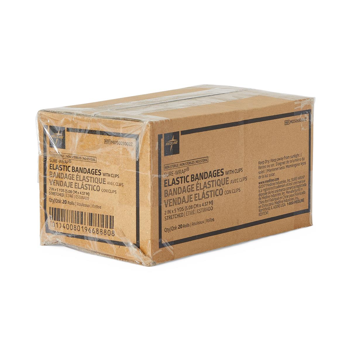 Medline Sure-wrap Wraparound Elastic Bandage With Clips