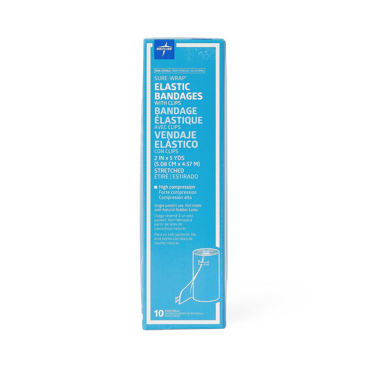 Medline Sure-wrap Wraparound Elastic Bandage With Clips
