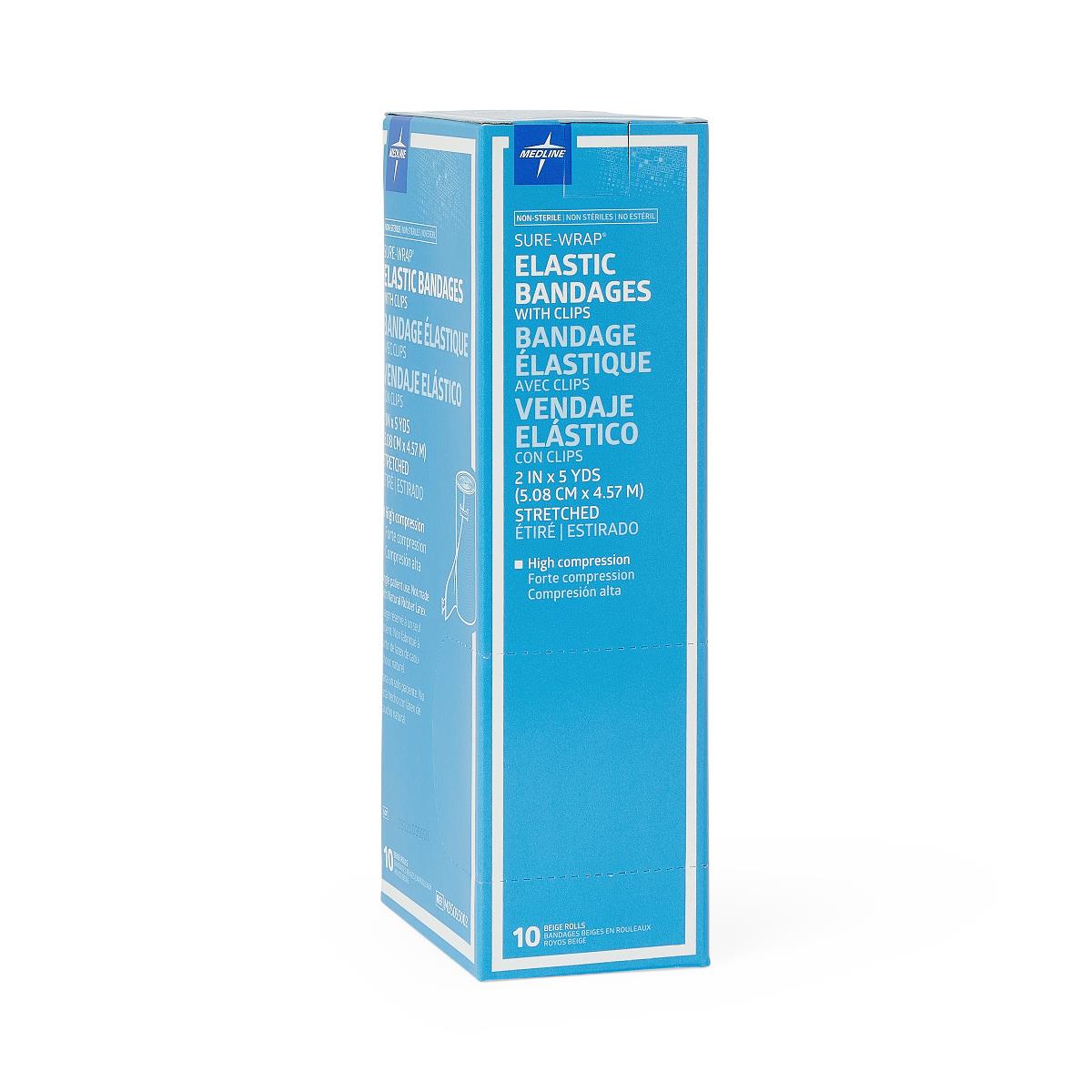 Medline Sure-wrap Wraparound Elastic Bandage With Clips