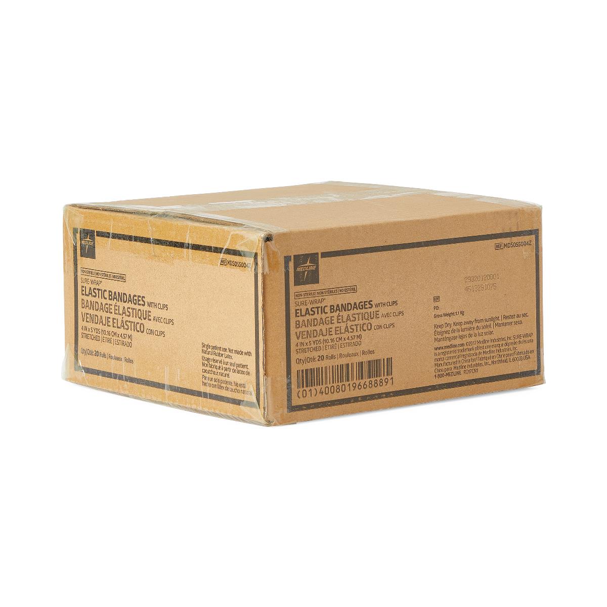 Medline Sure-wrap Wraparound Elastic Bandage With Clips