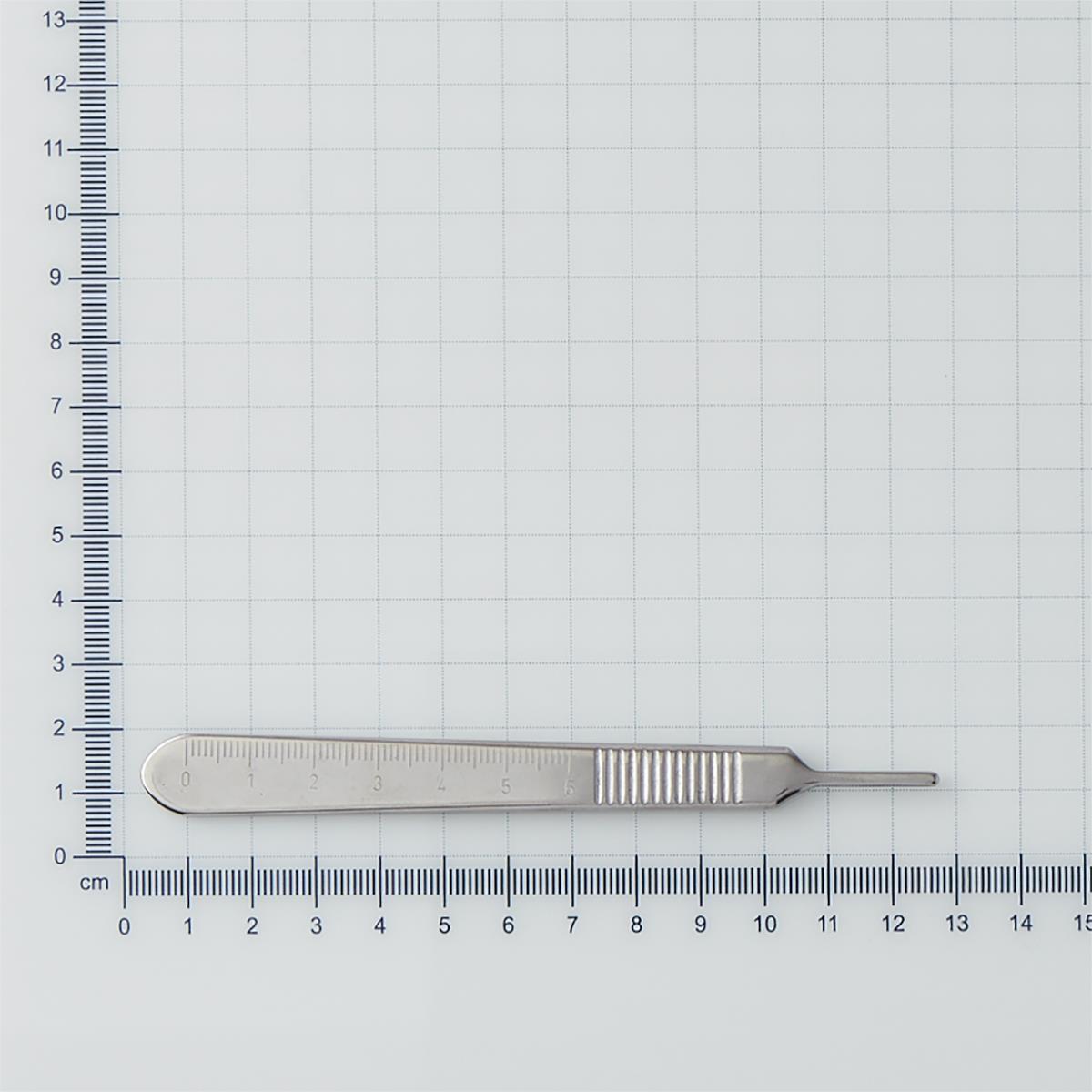 Scalpel Handle 3 Straight Flat Graduated 1"-6" Scale On Handle German Grade Stainless Steel