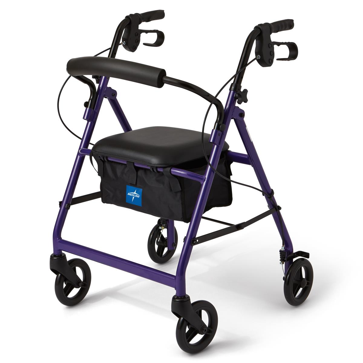 Rollator With 6??? Wheels, Aluminum Epoxy Coated Frame, Storage Bag,purple Each