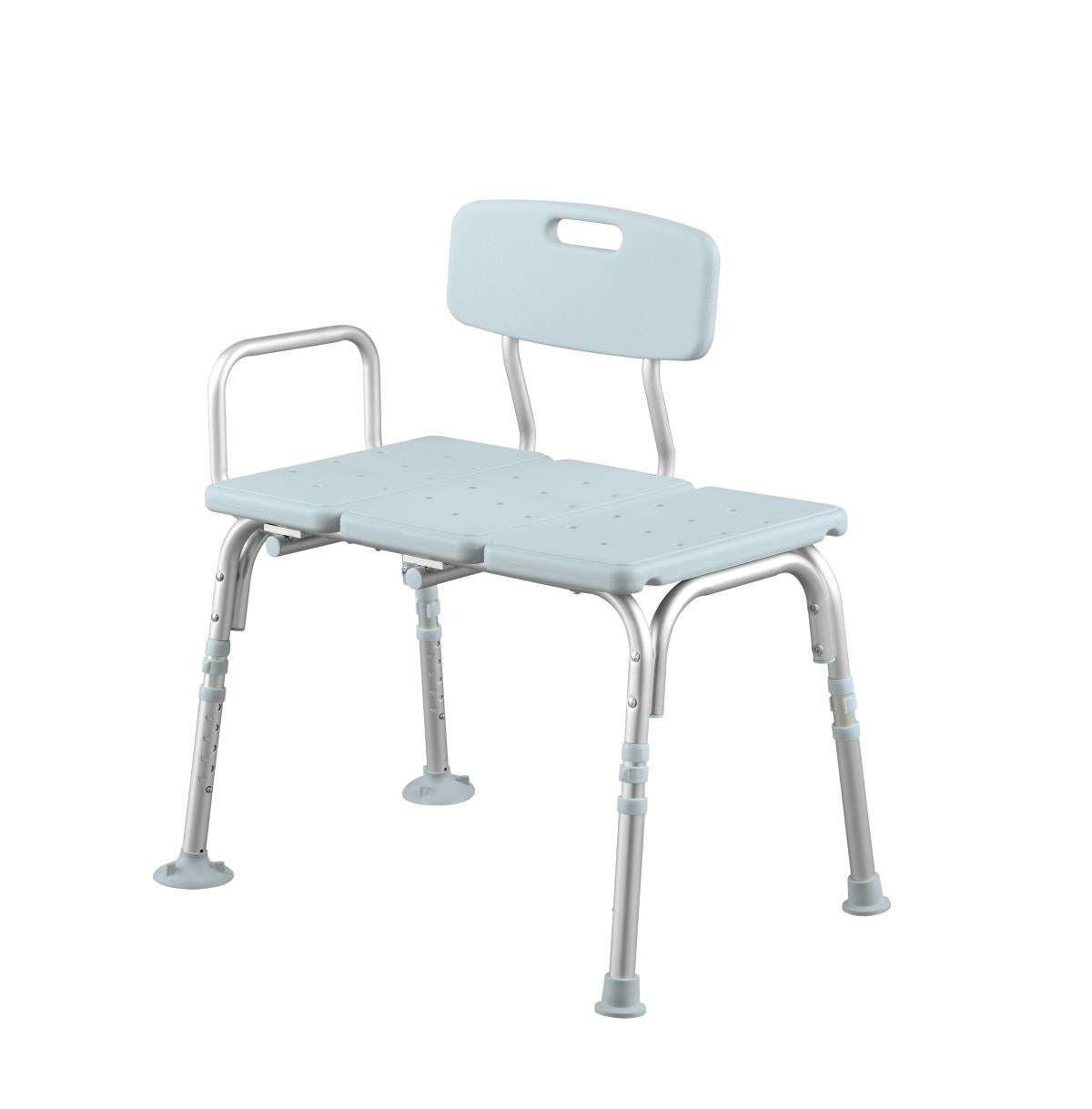 Medline Aluminum Bath Transfer Bench With Back Microban Treated
