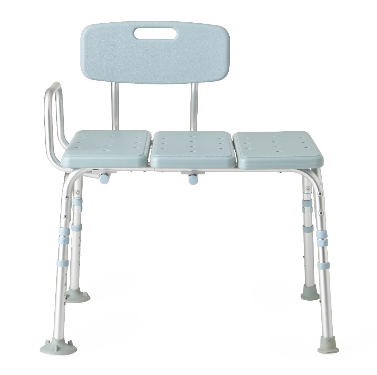 Medline Aluminum Bath Transfer Bench With Back Microban Treated