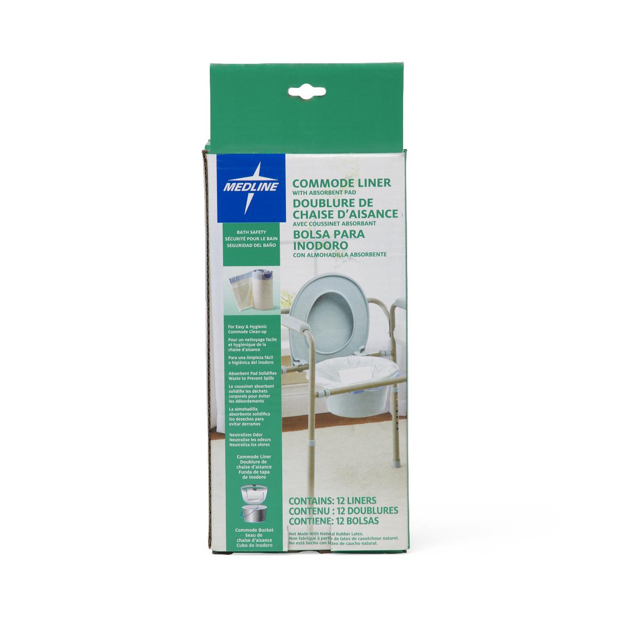 Medline Single-use Commode Liner With Absorbent Pad 40 Cm X 52 Cm