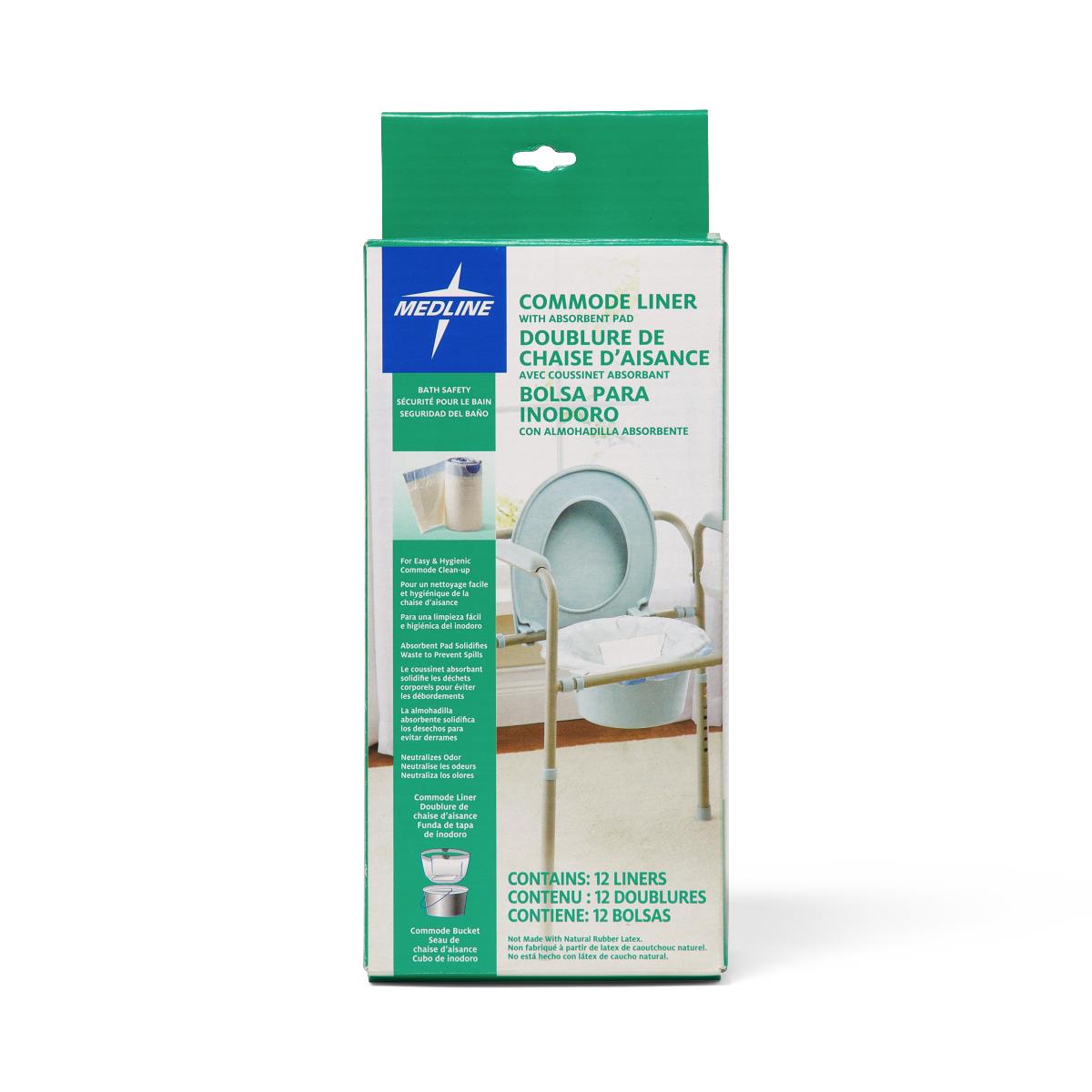 Medline Single-use Commode Liner With Absorbent Pad 40 Cm X 52 Cm