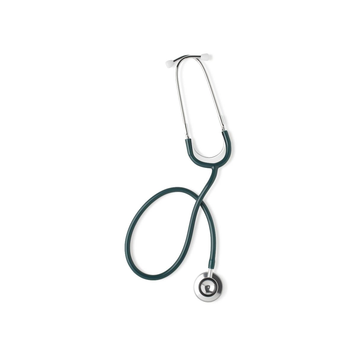 Stethoscope Light Weight Thick Walled Dual Head Silver Chestpiece 22"tube Hunter Green Each