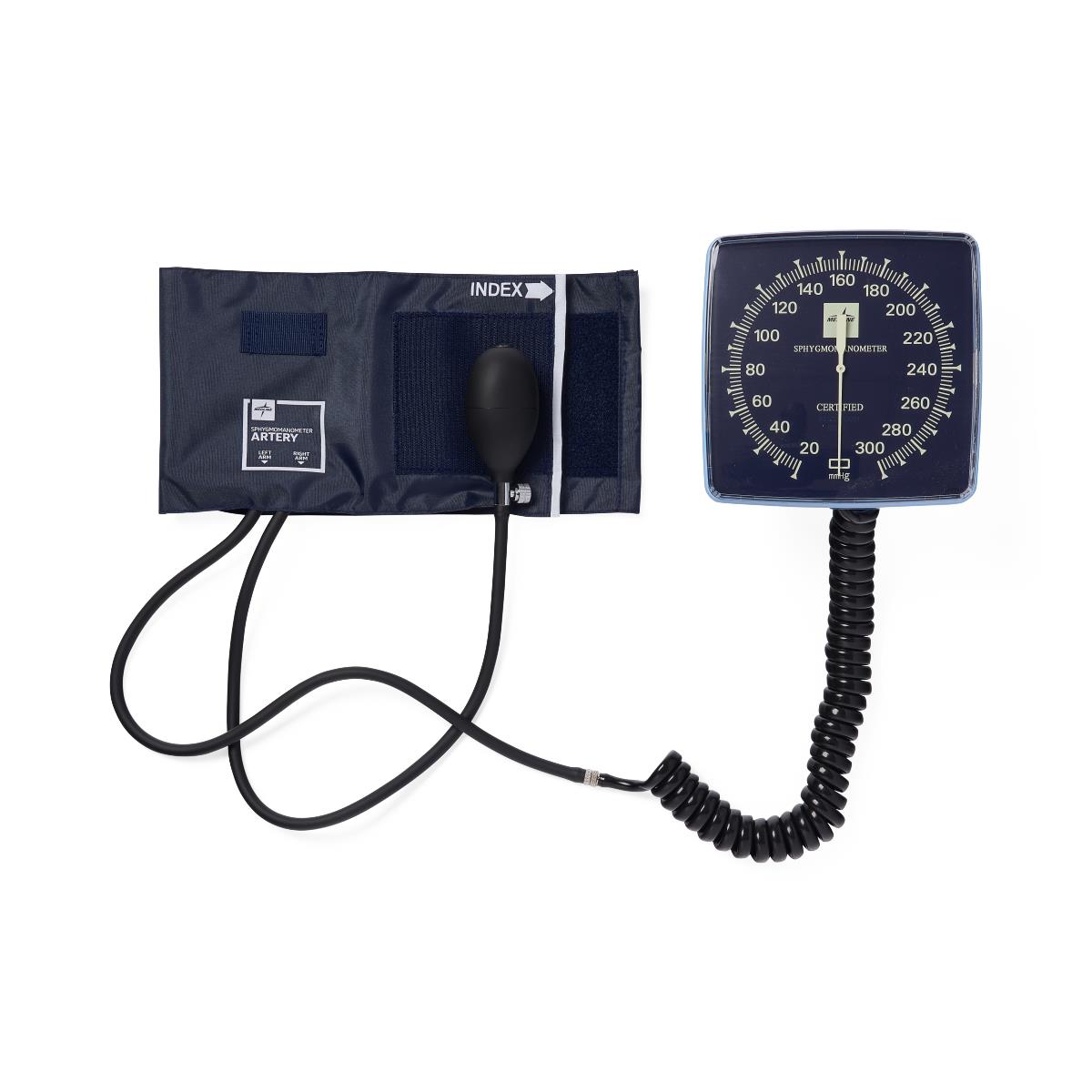 Blood Pressure Unit Aneroid Dial Wall Mount With Adult Cuff With Latex-free Tubing Each