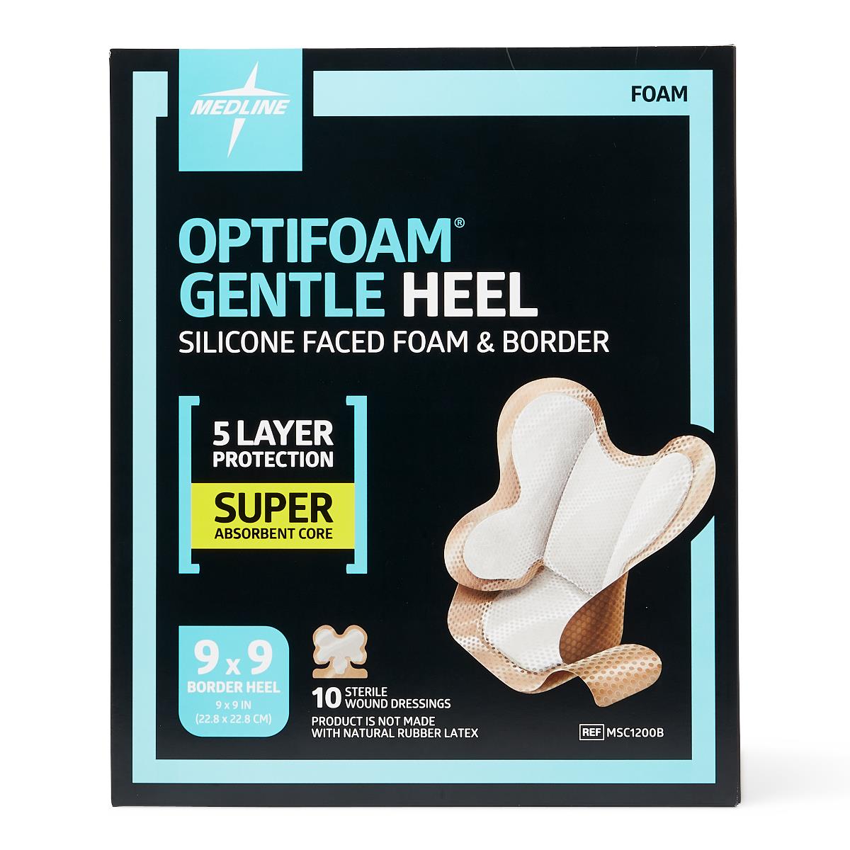 Optifoam Gentle Adhesive Bordered Foam Dressing Heel Box/10 Each