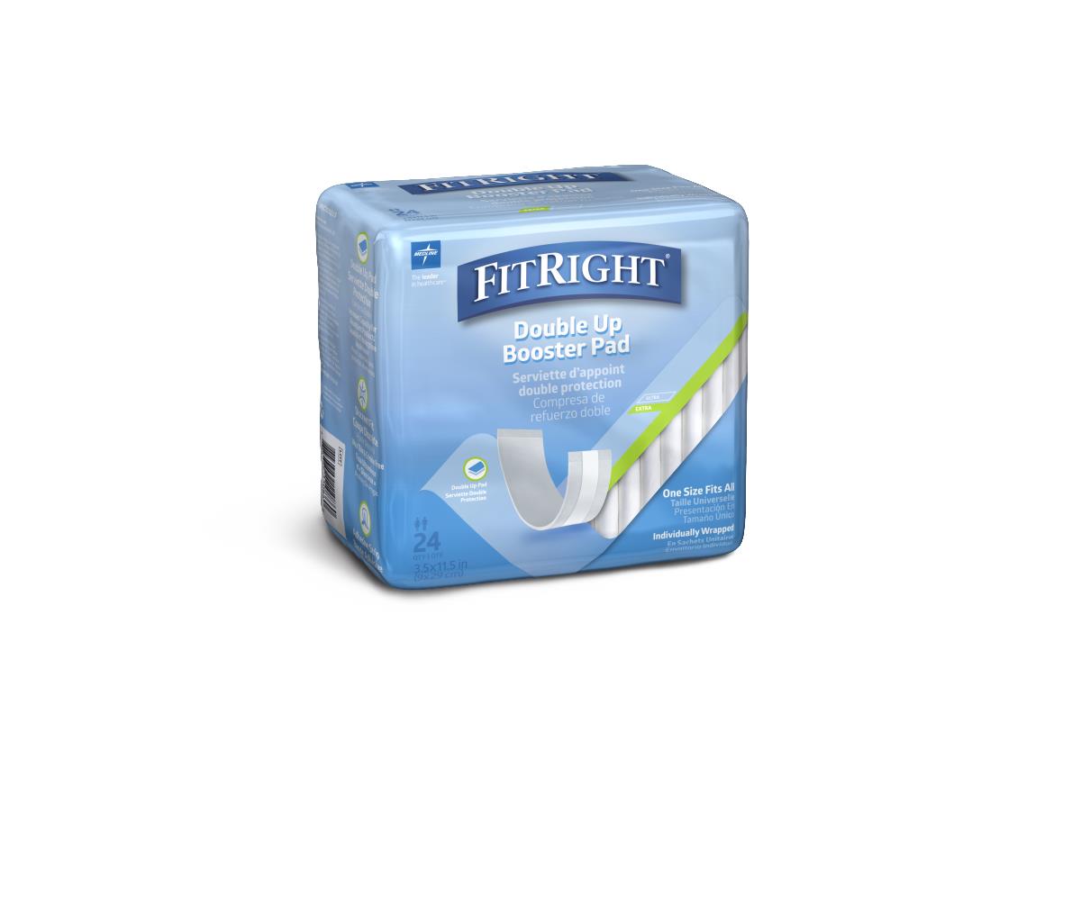 Double-up Ultra Absorbent Incontinence Booster Pad Thin 3.5" X 11.5" Case/192 Each