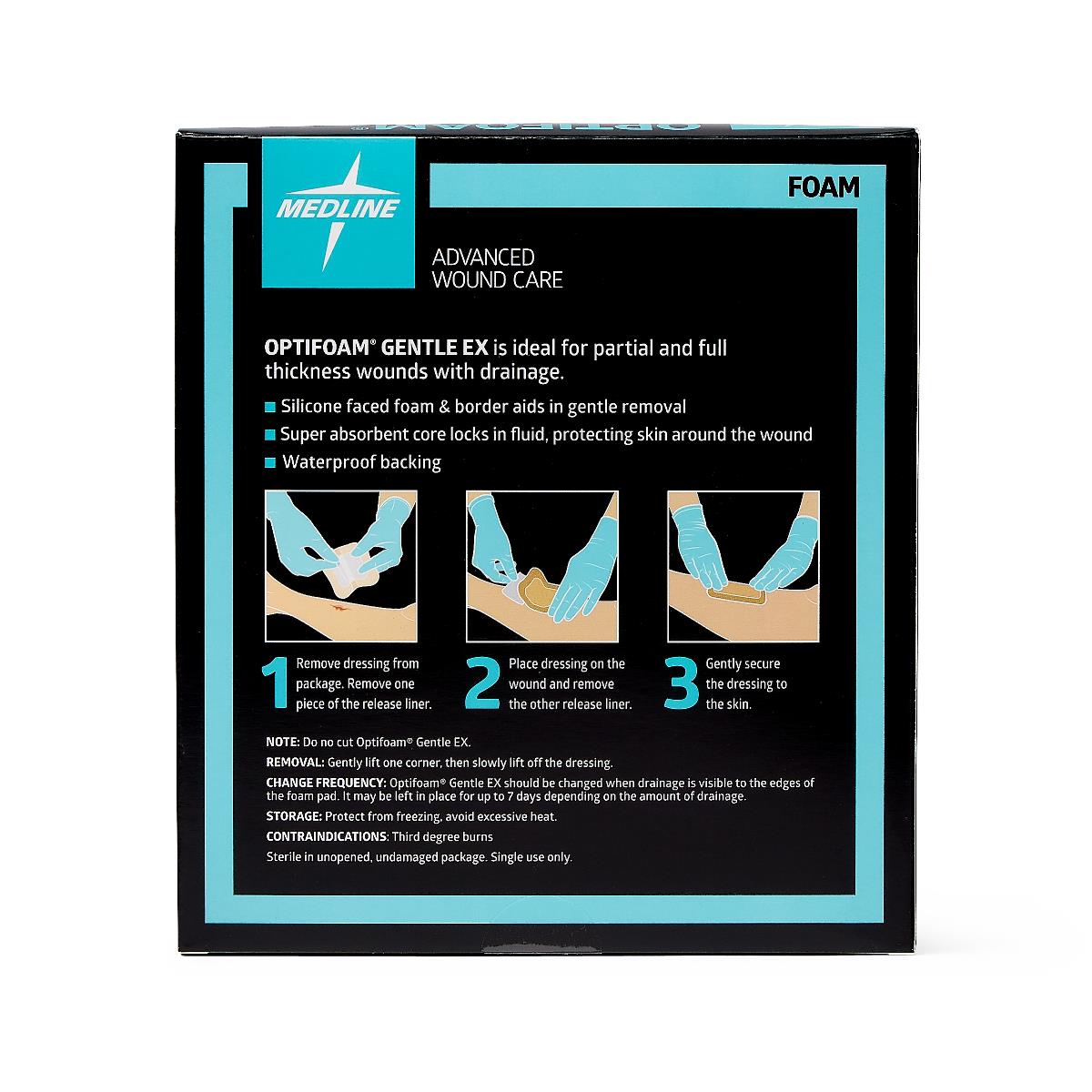 Optifoam Gentle EX Silicone-Faced Foam Wound Dressings