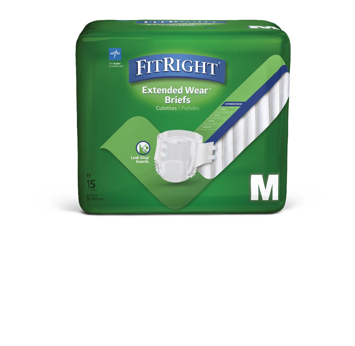 FitRight Extended Wear High-Capacity Adult Incontinence Briefs Extendedwear Night Brief