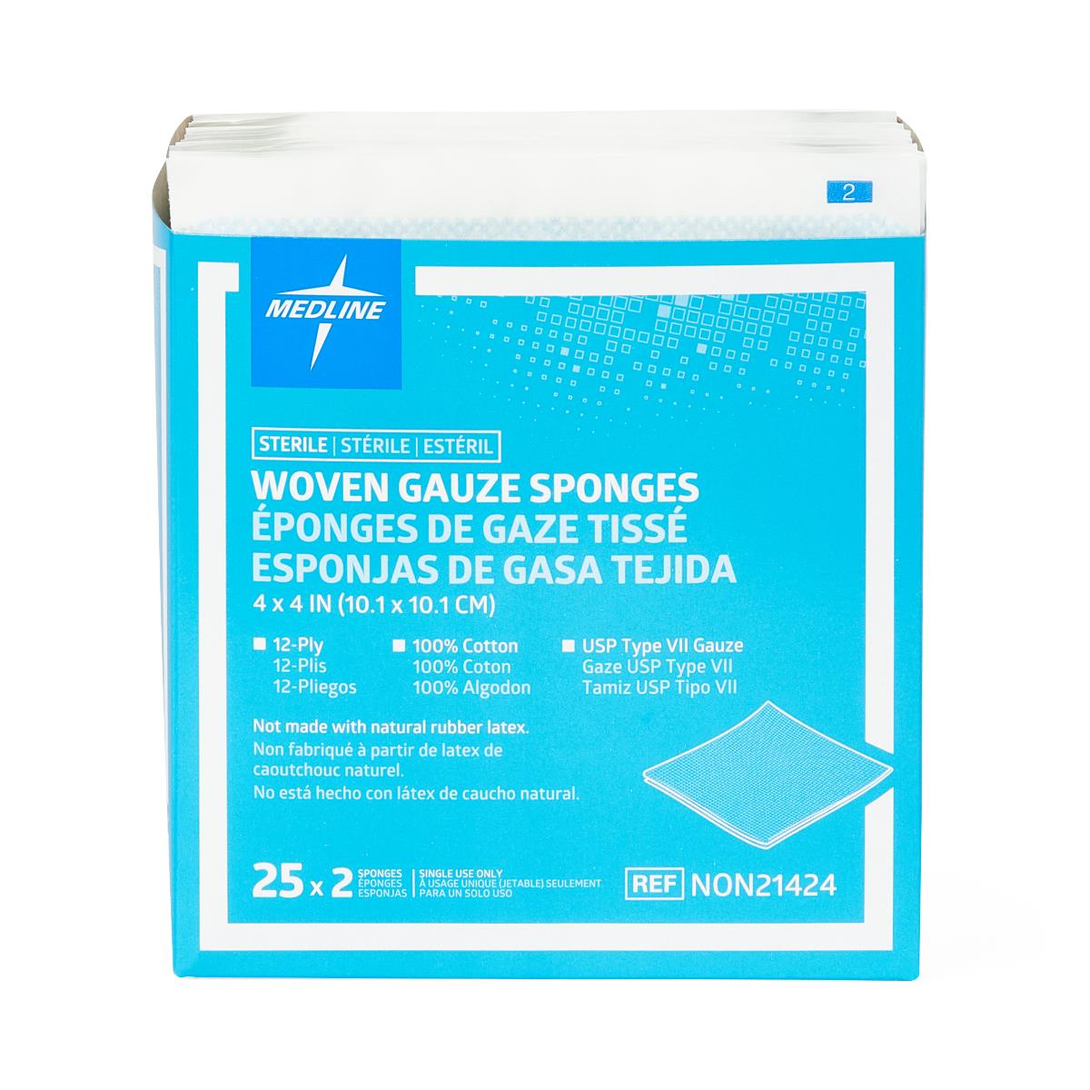Medline Sterile 100% Cotton Woven Gauze Sponge
