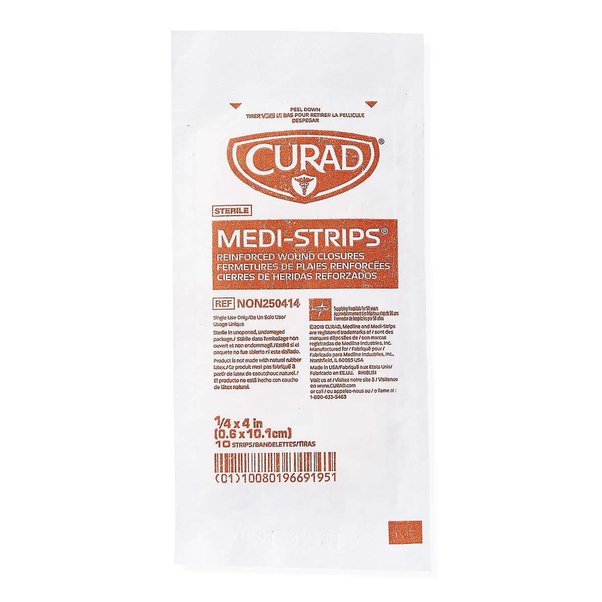 Medistrips Skin Closure Steri-strip 1/4"x4" 10/pack Box/500