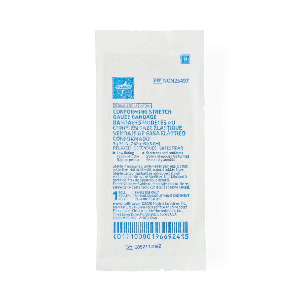 Medline Sterile Conforming Stretch Gauze Bandages