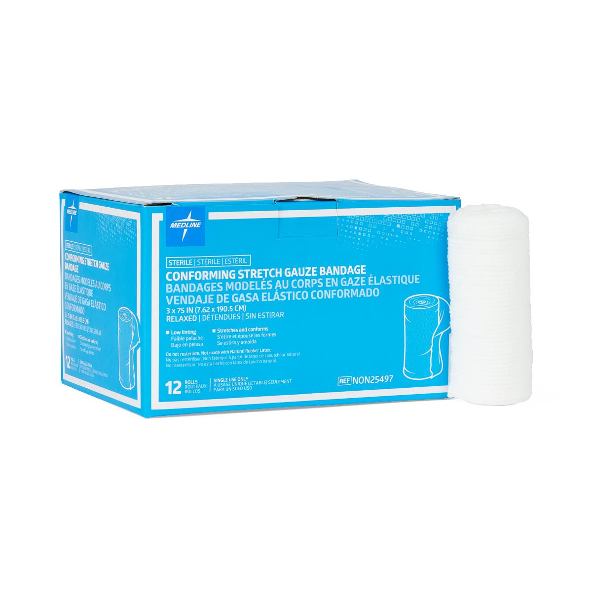 Medline Sterile Conforming Stretch Gauze Bandages