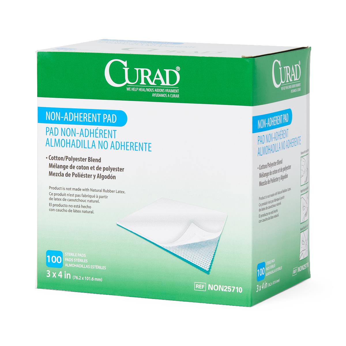 CURAD Sterile Nonadherent Dressing Pads Non-adherent Telfa Type
