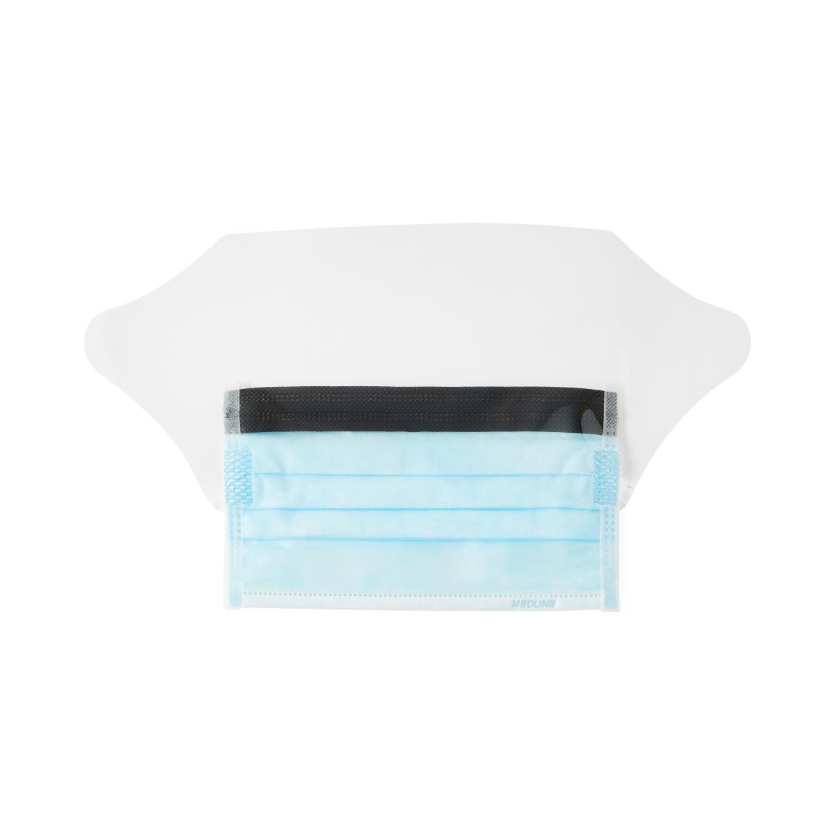Face Mask With Shield Earloop 3ply Fluid Resistant 80 Level 1 With Anti-fog Thin Foam Strip Blue Blue Case/100 Each