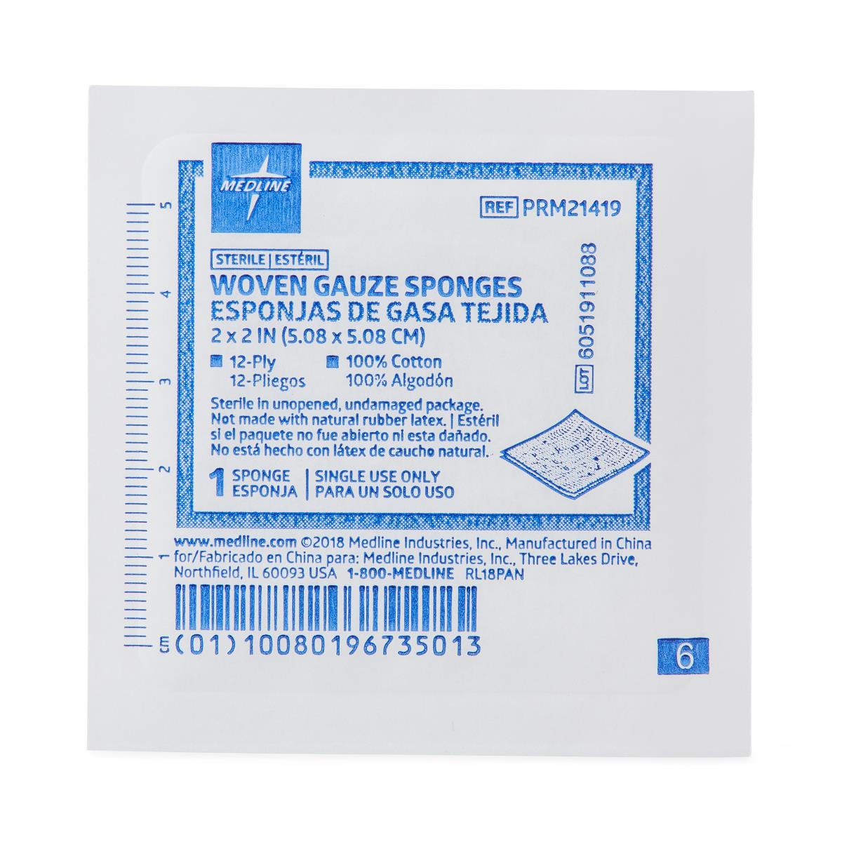 Medline Economical Sterile Woven Gauze Sponge 12-Ply