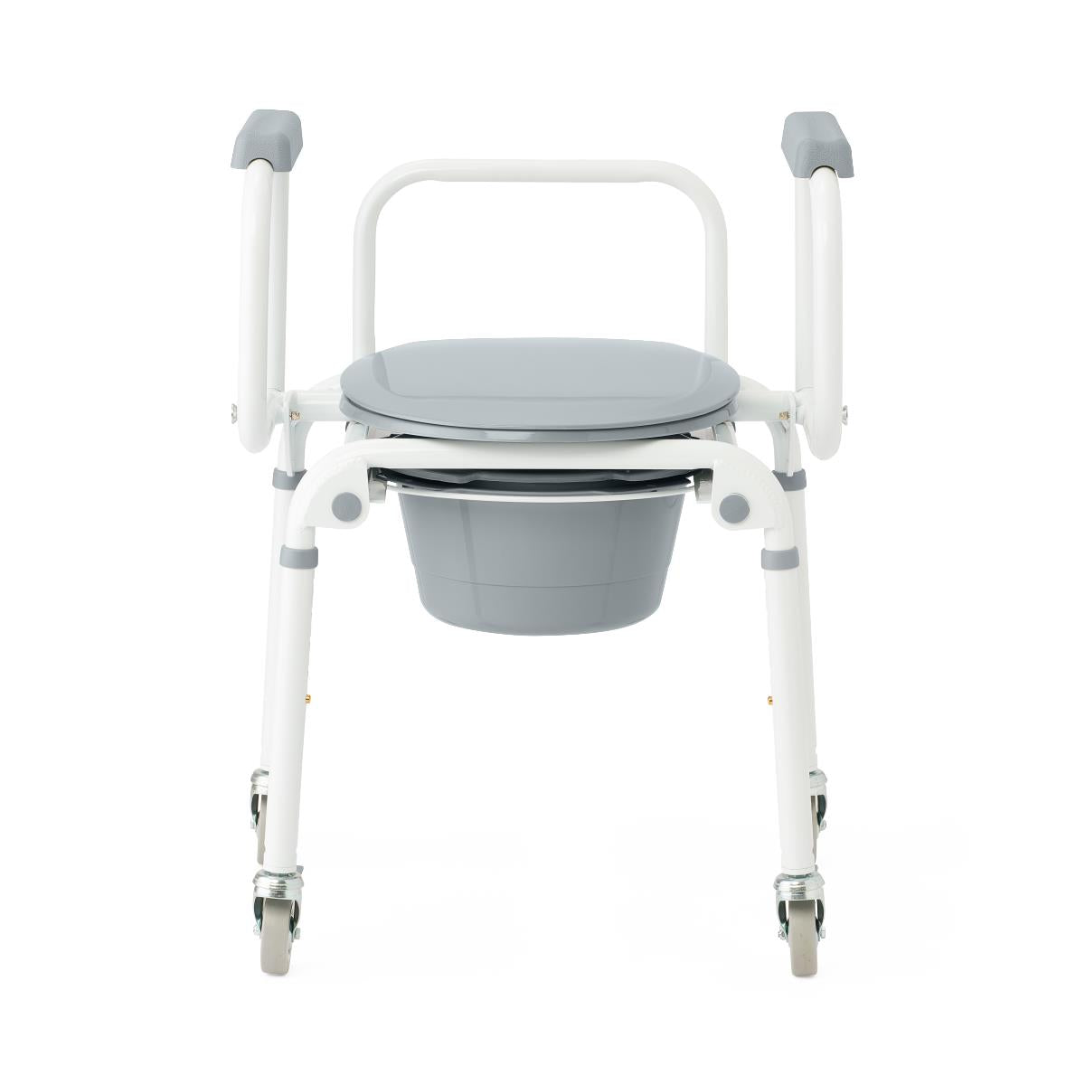 Aluminum Drop-arm Commode With 4 Locking Casters