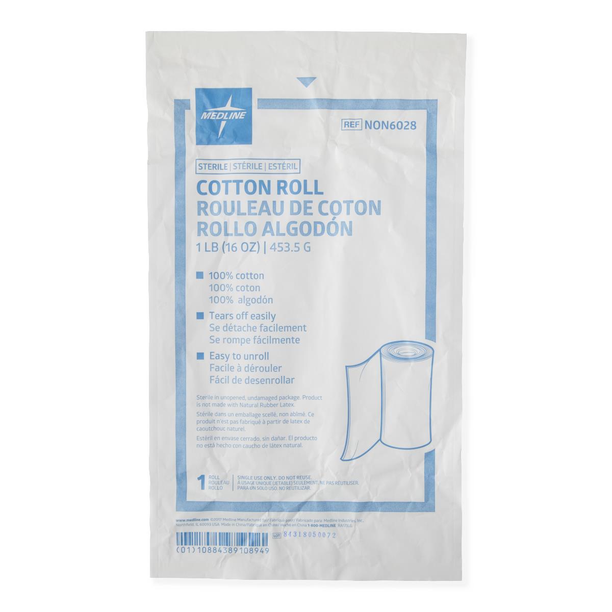 Cotton Roll Sterile Large 1lb Case/10 Each - BeHope