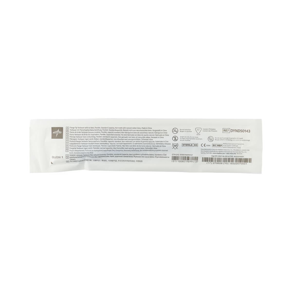 Yankauer Suction Tube With Flange Tip W/o Vent Flexible Sterile Case/50 Each