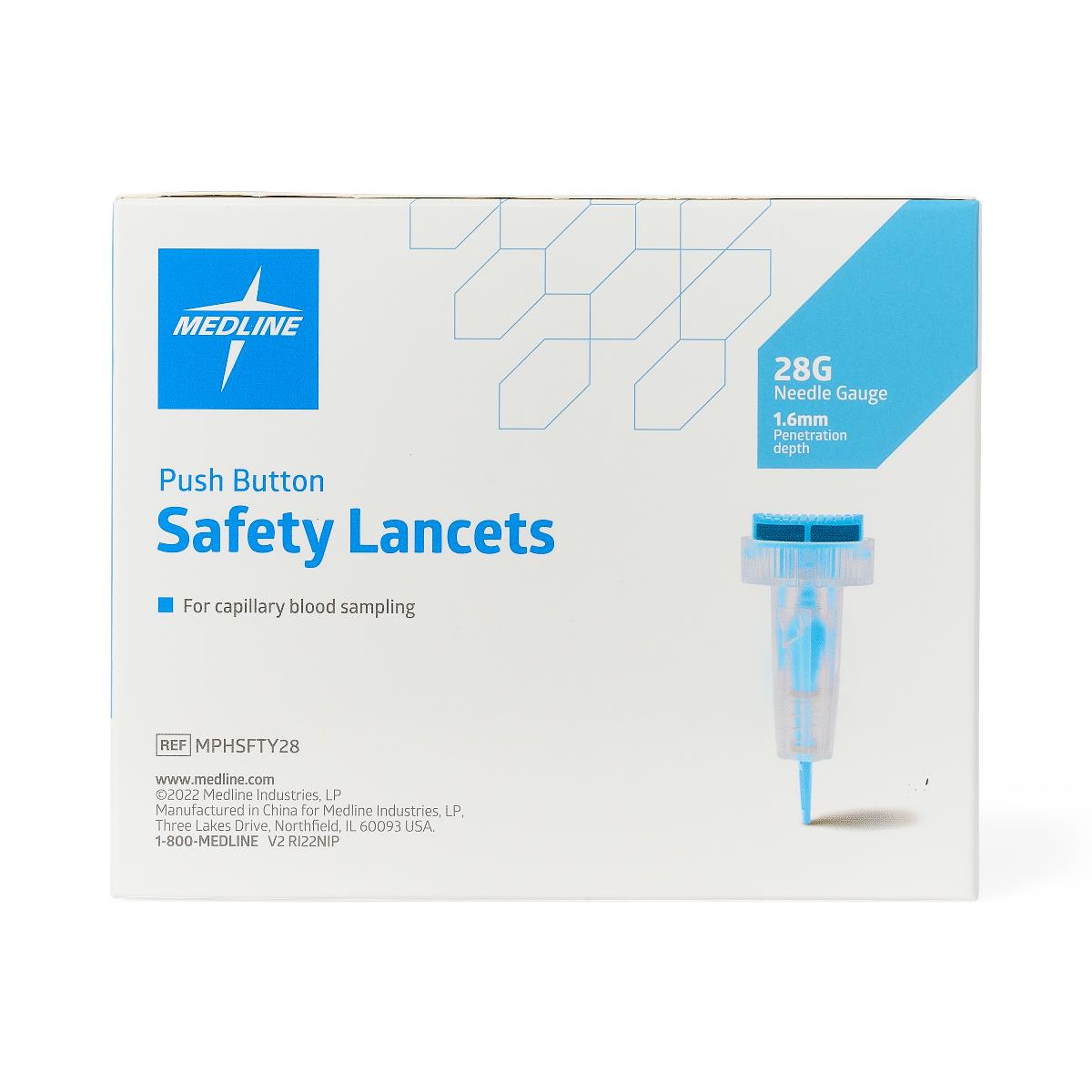 Safety Blood Lancet Push Button Type