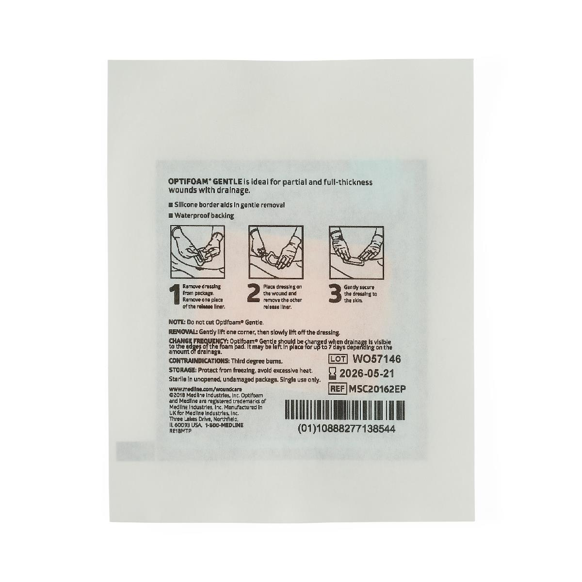 Optifoam Gentle Foam Wound Dressings with Silicone Adhesive Border