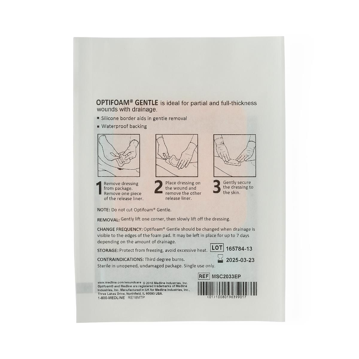 Optifoam Gentle Foam Wound Dressings with Silicone Adhesive Border