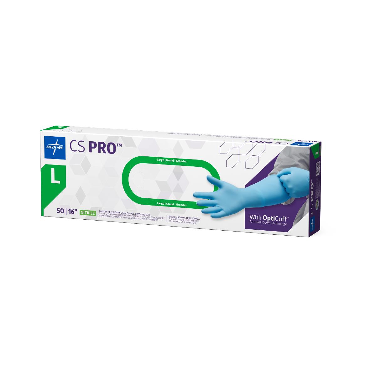 CS Pro Powder-free Nitrile Exam Glove Extended Cuff 16"