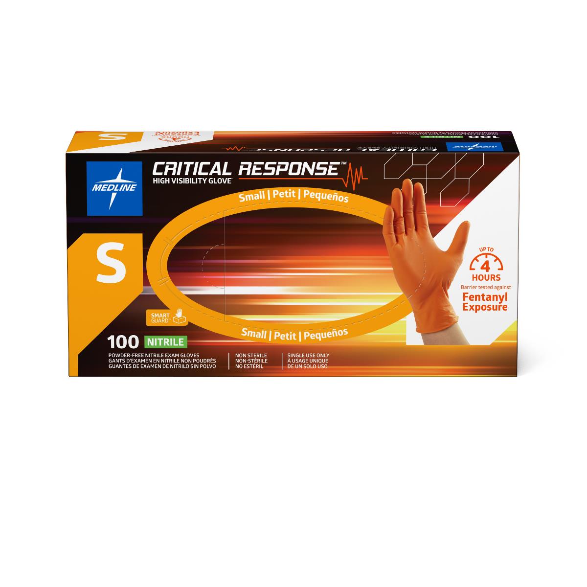 Critical Response Powder-Free Nitrile Exam Gloves Orange