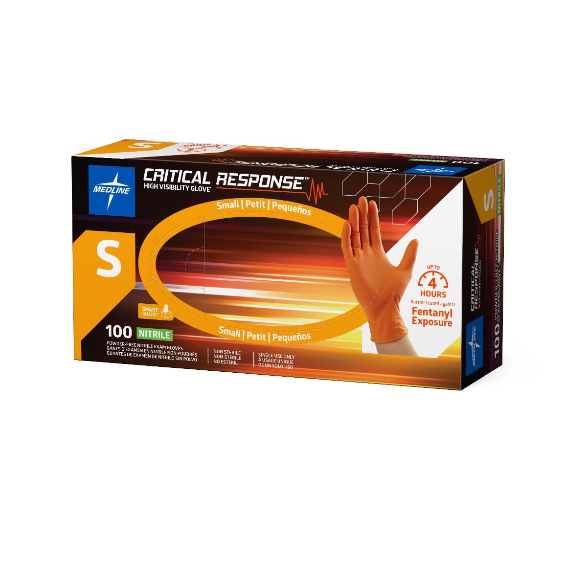 Critical Response Powder-Free Nitrile Exam Gloves Orange