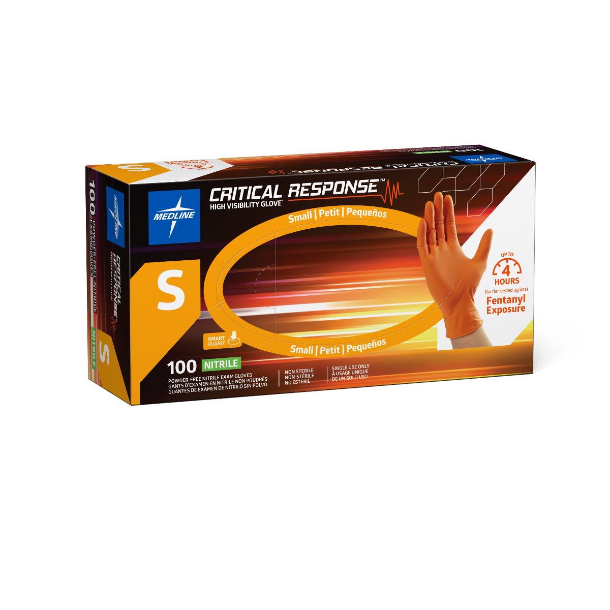 Critical Response Powder-Free Nitrile Exam Gloves Orange
