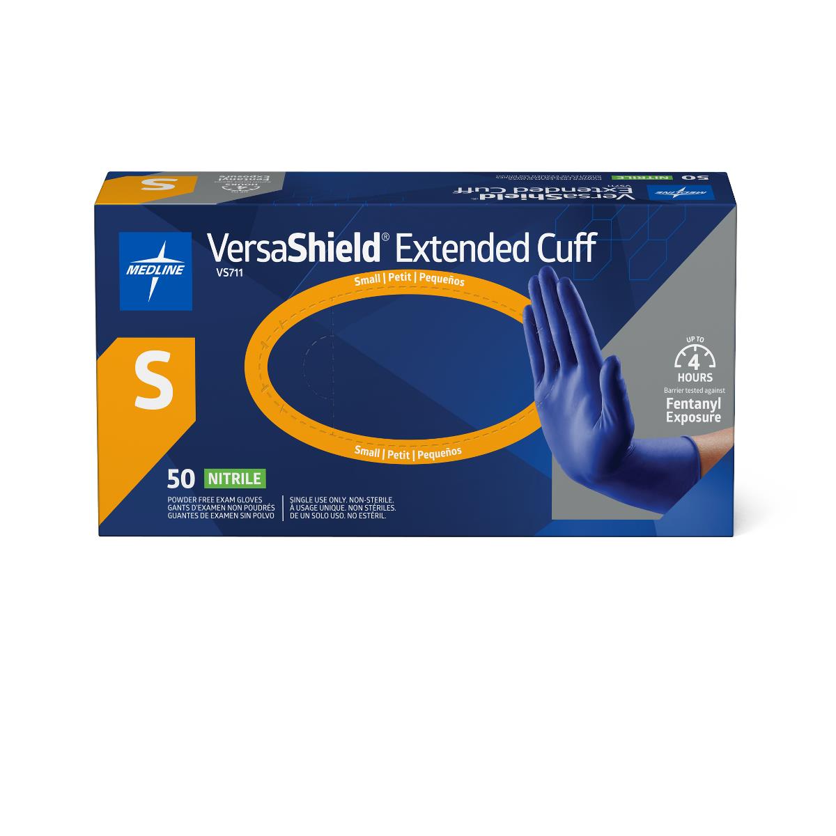 VersaShield Extended Cuff Powder-Free Nitrile Exam Gloves 12" (30.5 Cm) Blue