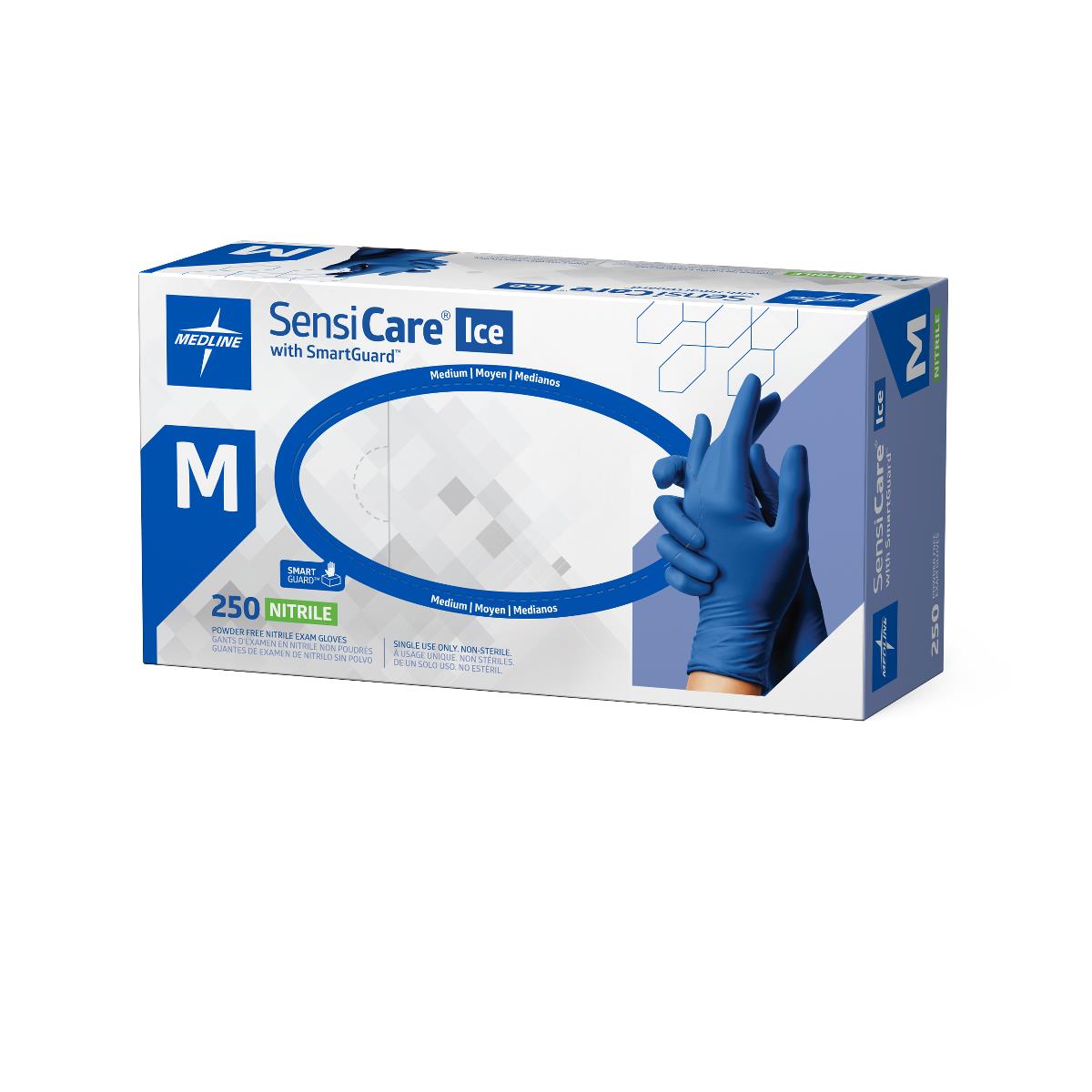 Sensicare Ice Nitrile Exam Glove Powder-free Medium Boxes Of 250 Blue