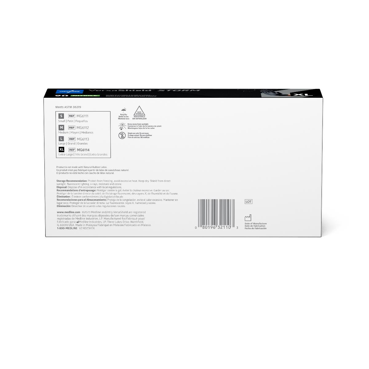 VersaShield Storm Powder-Free Nitrile Exam Gloves Black