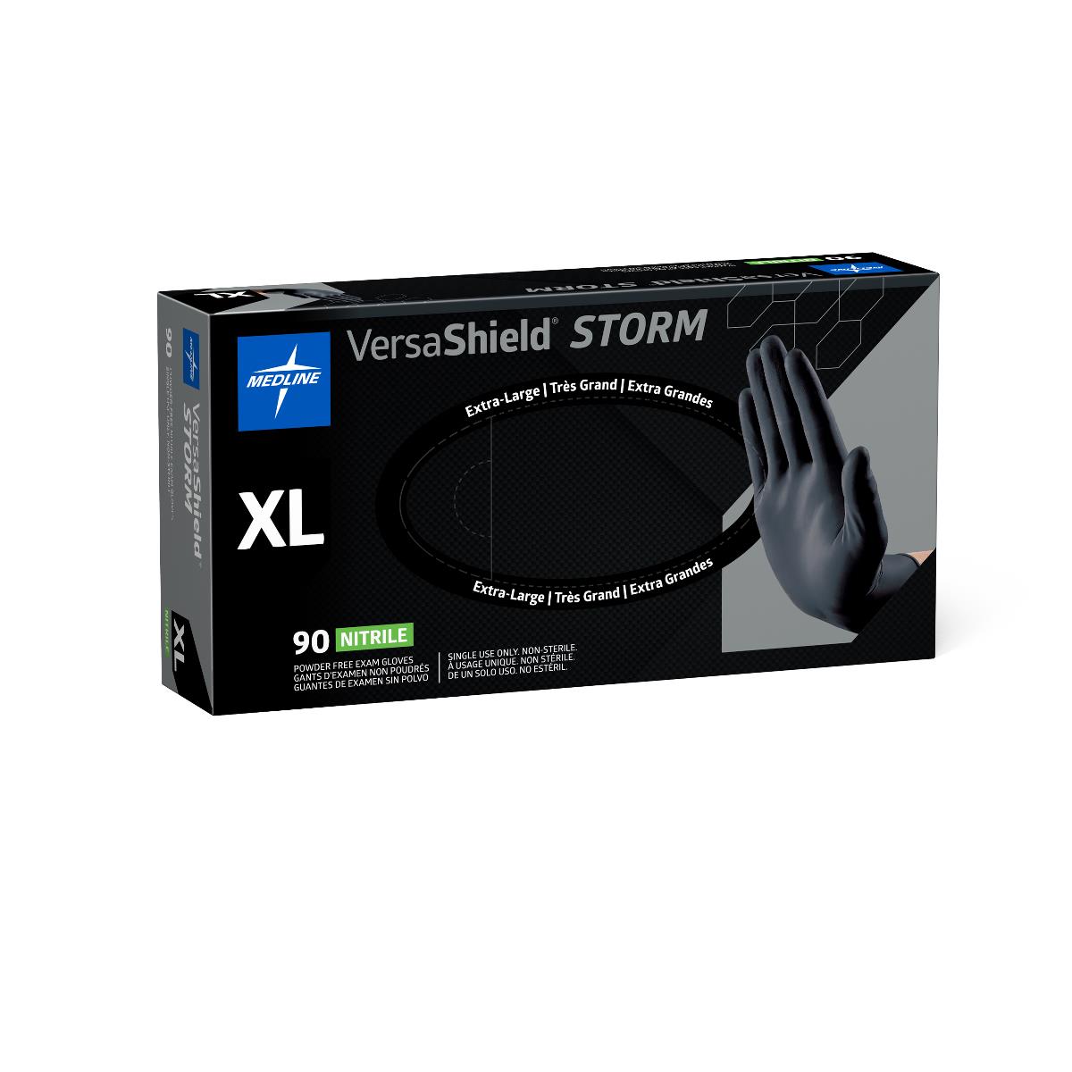 VersaShield Storm Powder-Free Nitrile Exam Gloves Black
