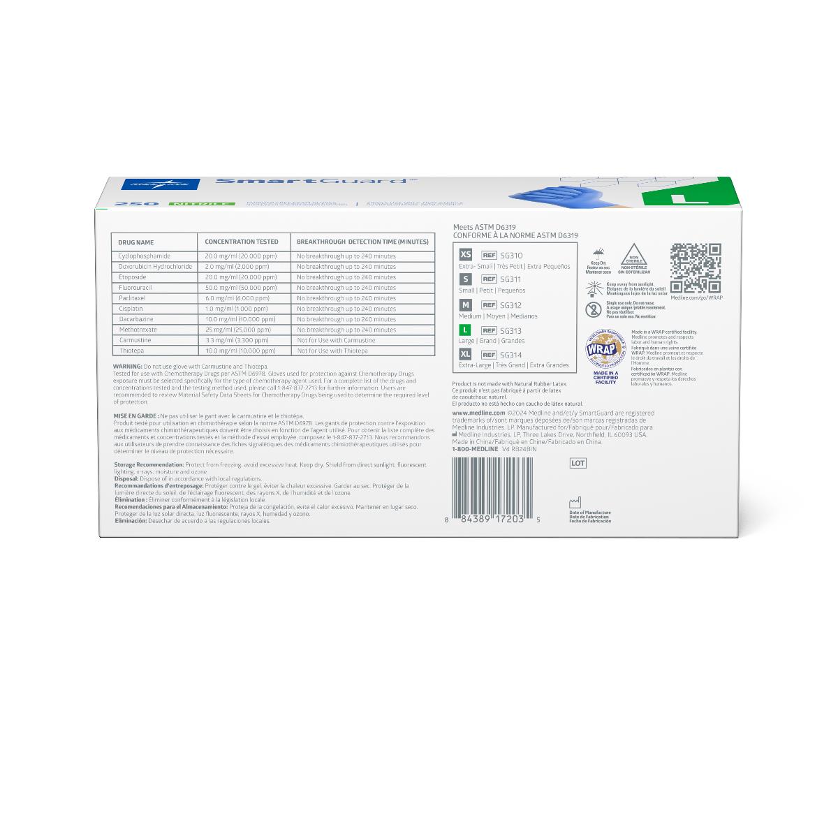SmartGuard Nitrile Exam Gloves Blue Powder-free