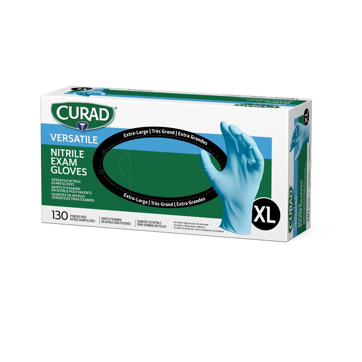 CURAD Powder-Free Textured Nitrile Exam Gloves Blue