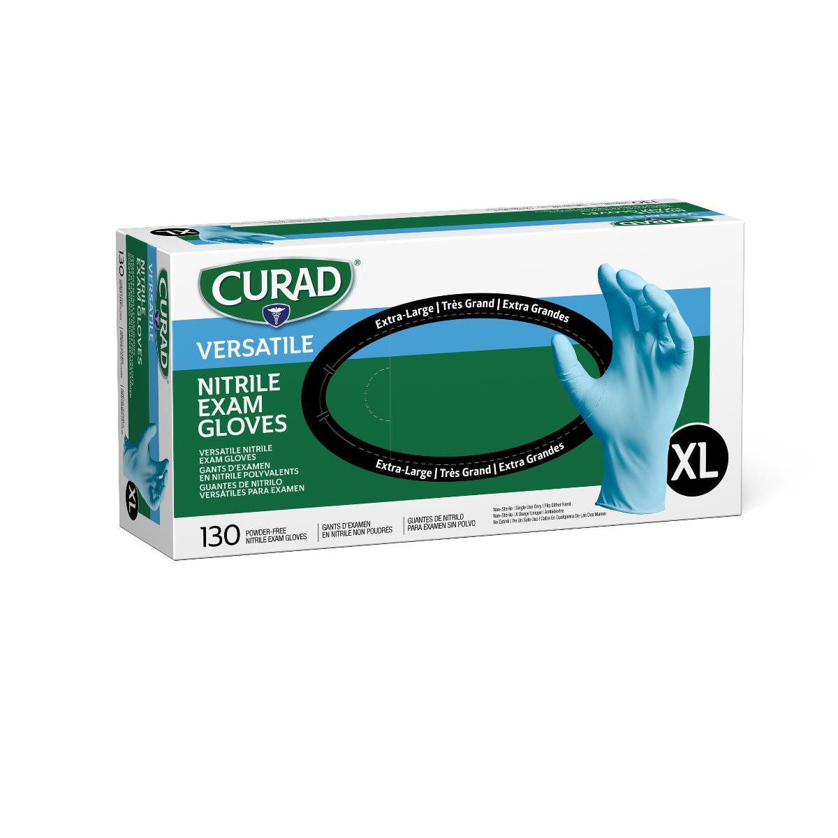 CURAD Powder-Free Textured Nitrile Exam Gloves Blue