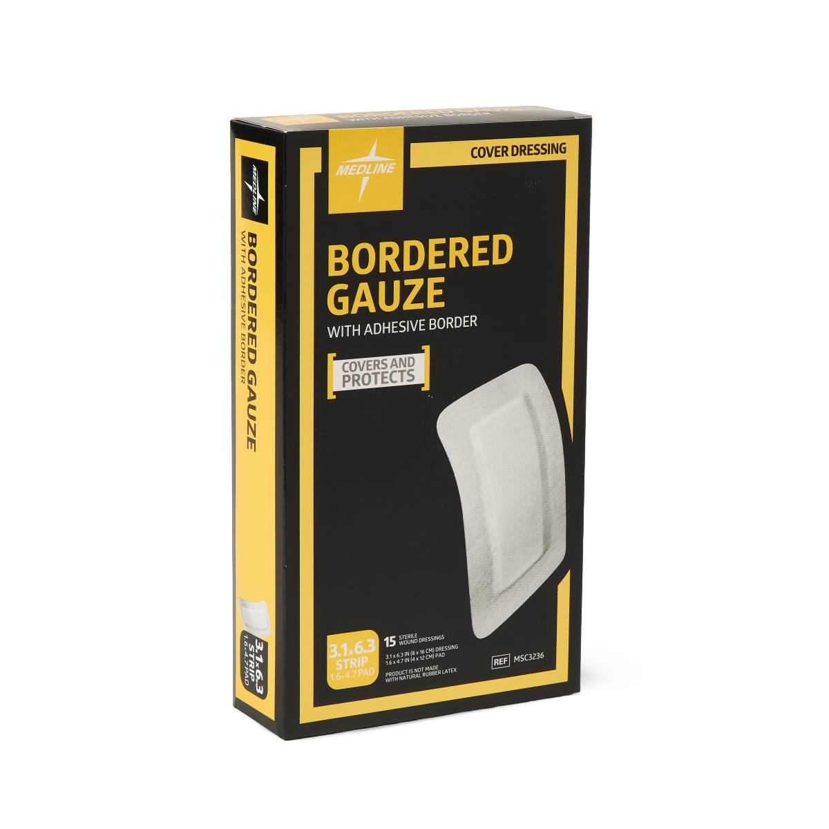 Medline Bordered Gauze Adhesive Island Wound Dressings