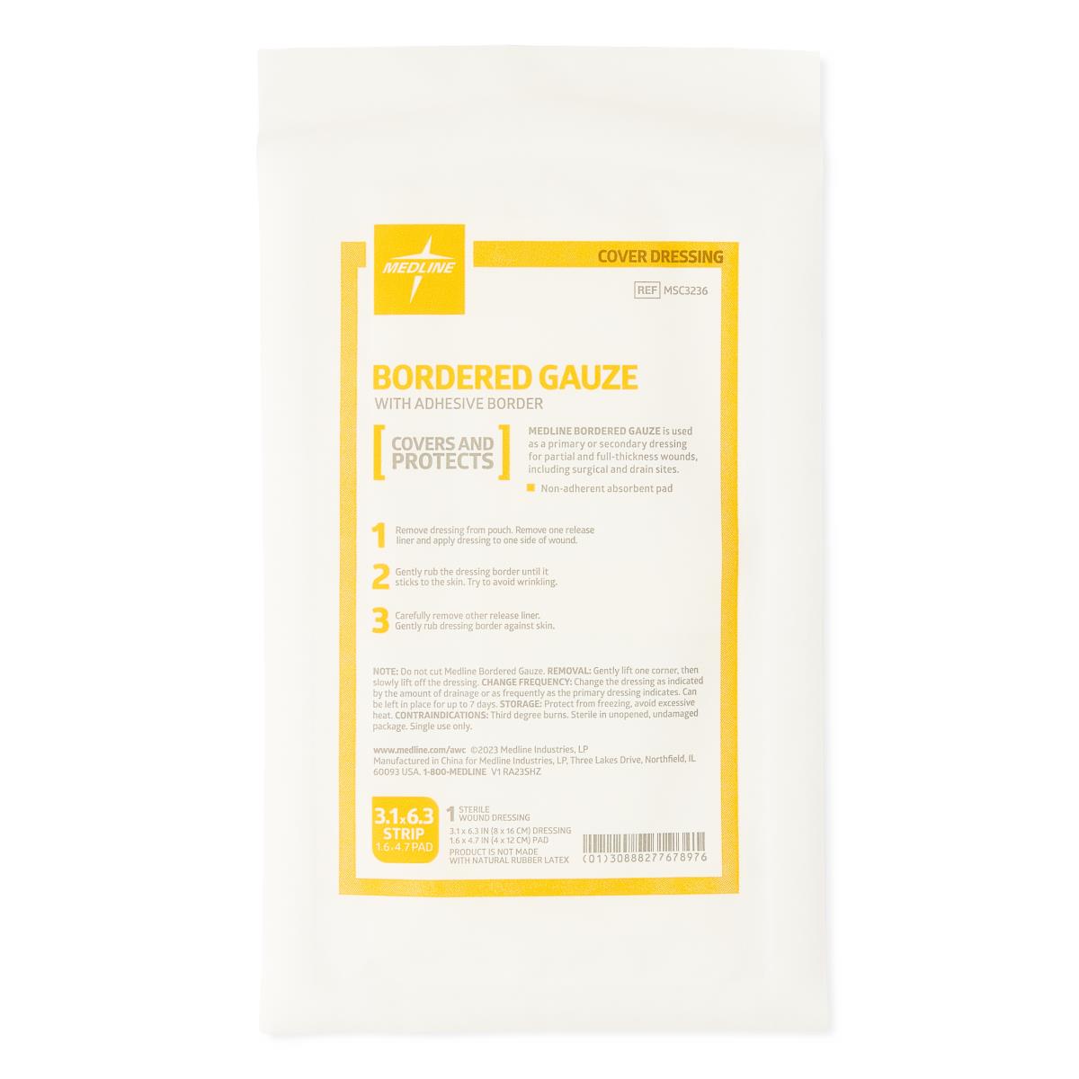 Medline Bordered Gauze Adhesive Island Wound Dressings