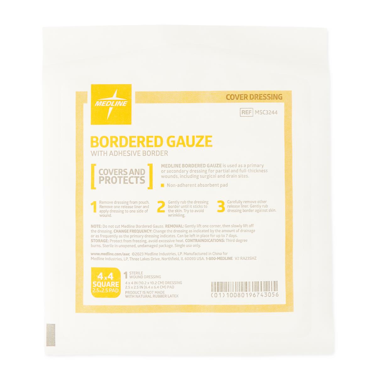 Medline Bordered Gauze Adhesive Island Wound Dressings