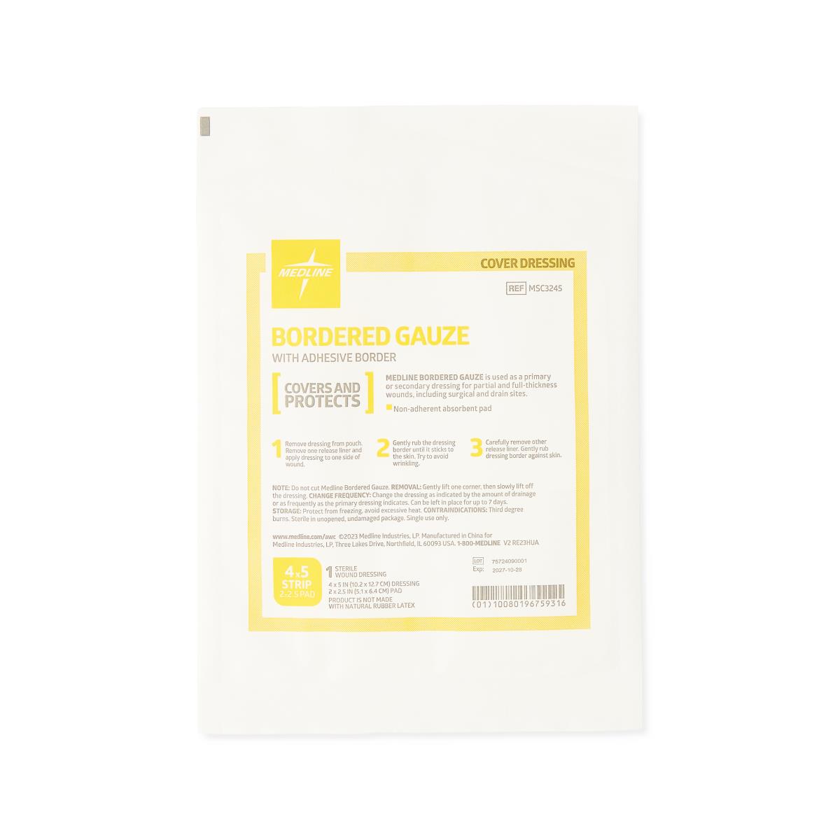 Medline Bordered Gauze Adhesive Island Wound Dressings