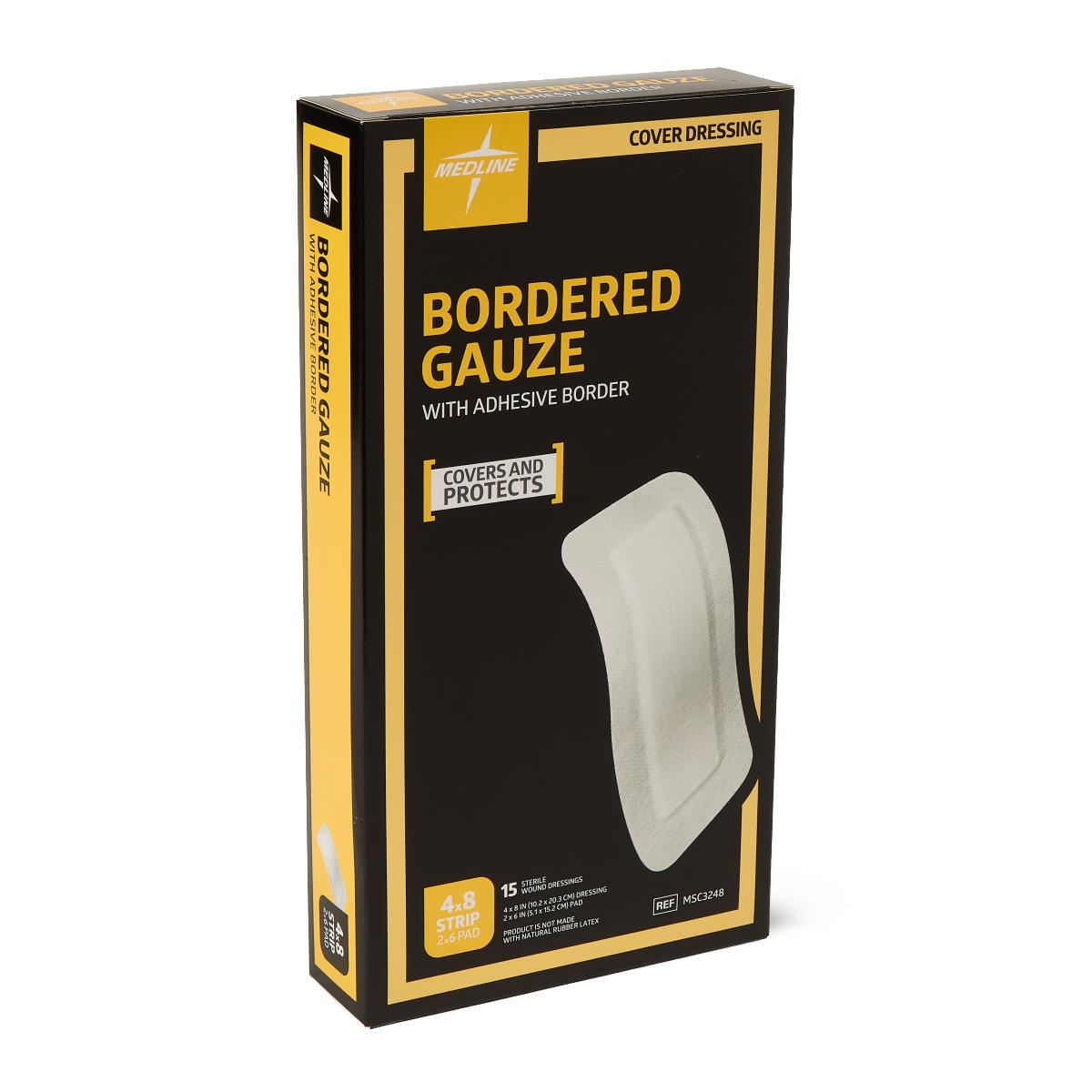 Medline Bordered Gauze Adhesive Island Wound Dressings