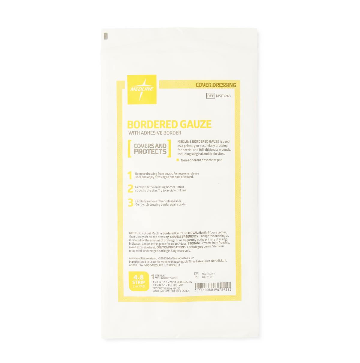 Medline Bordered Gauze Adhesive Island Wound Dressings