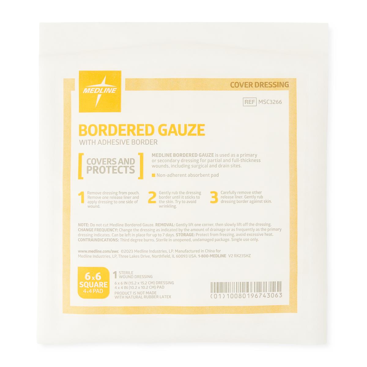 Medline Bordered Gauze Adhesive Island Wound Dressings