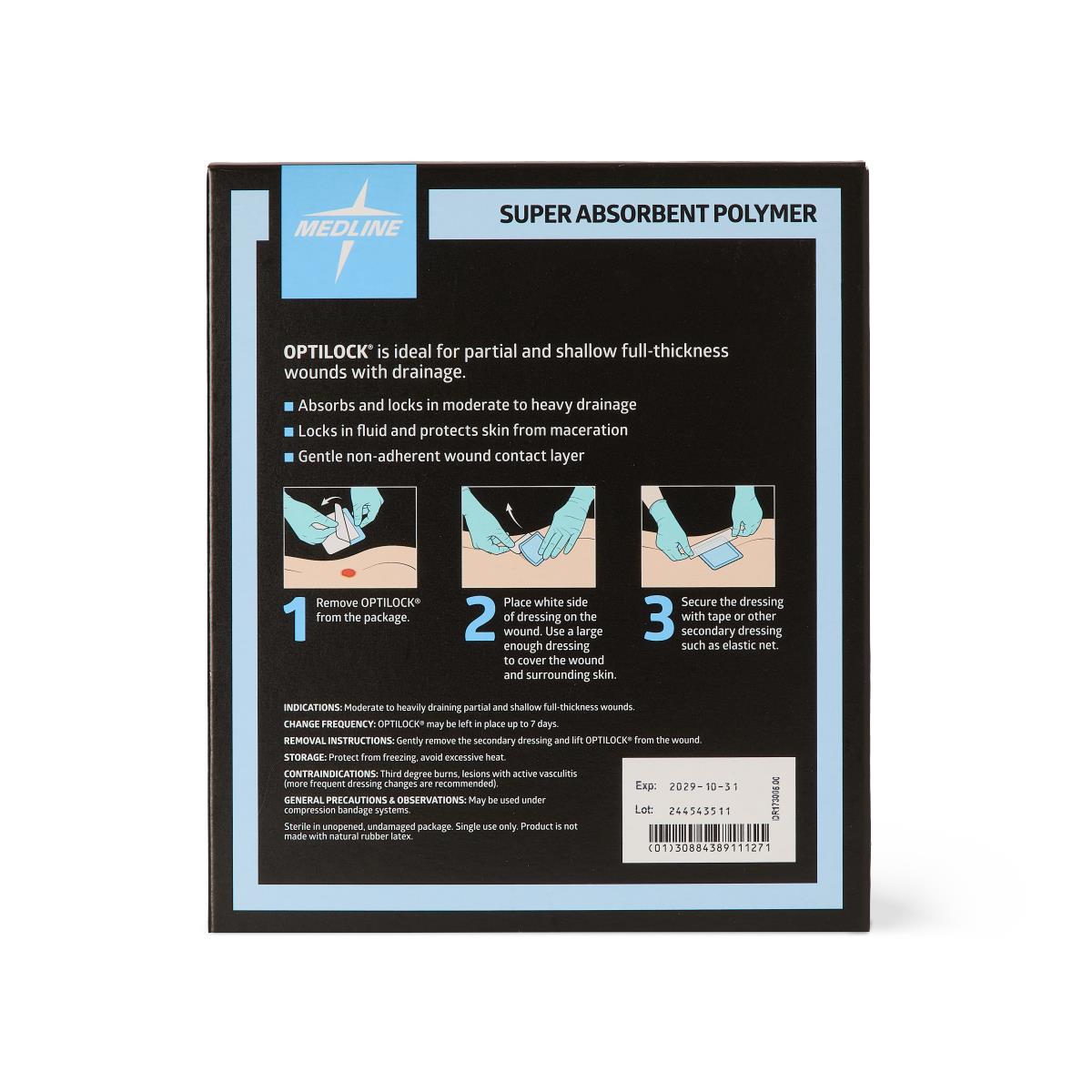 Optilock Non-adhesive Super Absorbent Wound Dressing