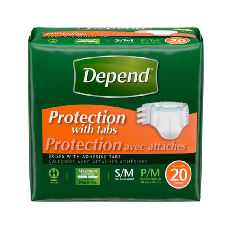Pkg/20 Depend Mainline Maximum Briefs Sm/md Unisex Convenience