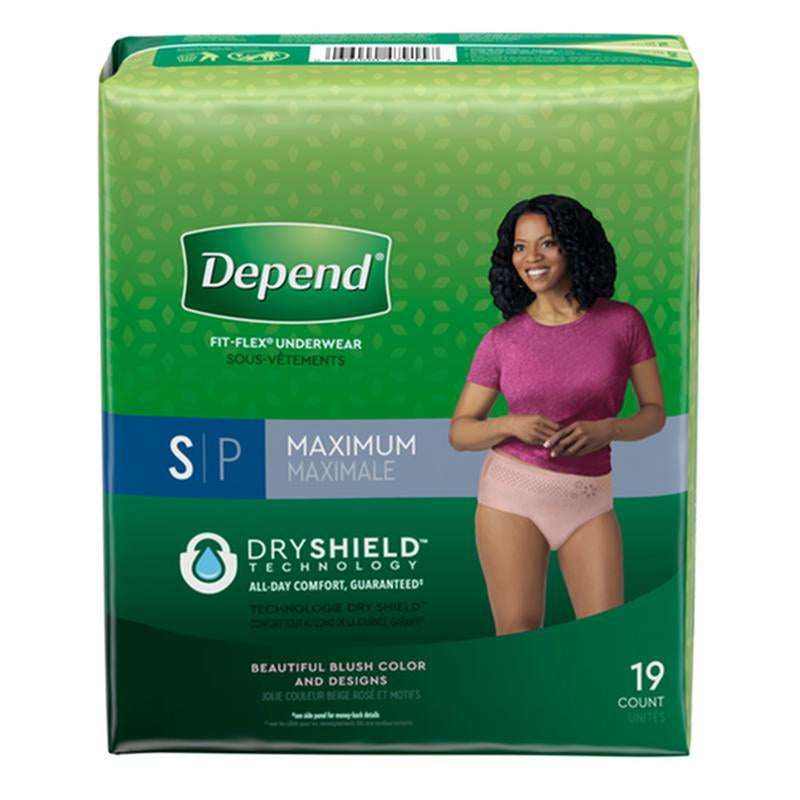 Pk/19 Depend Fit-flex Maximum Underwear Small Female Convenience